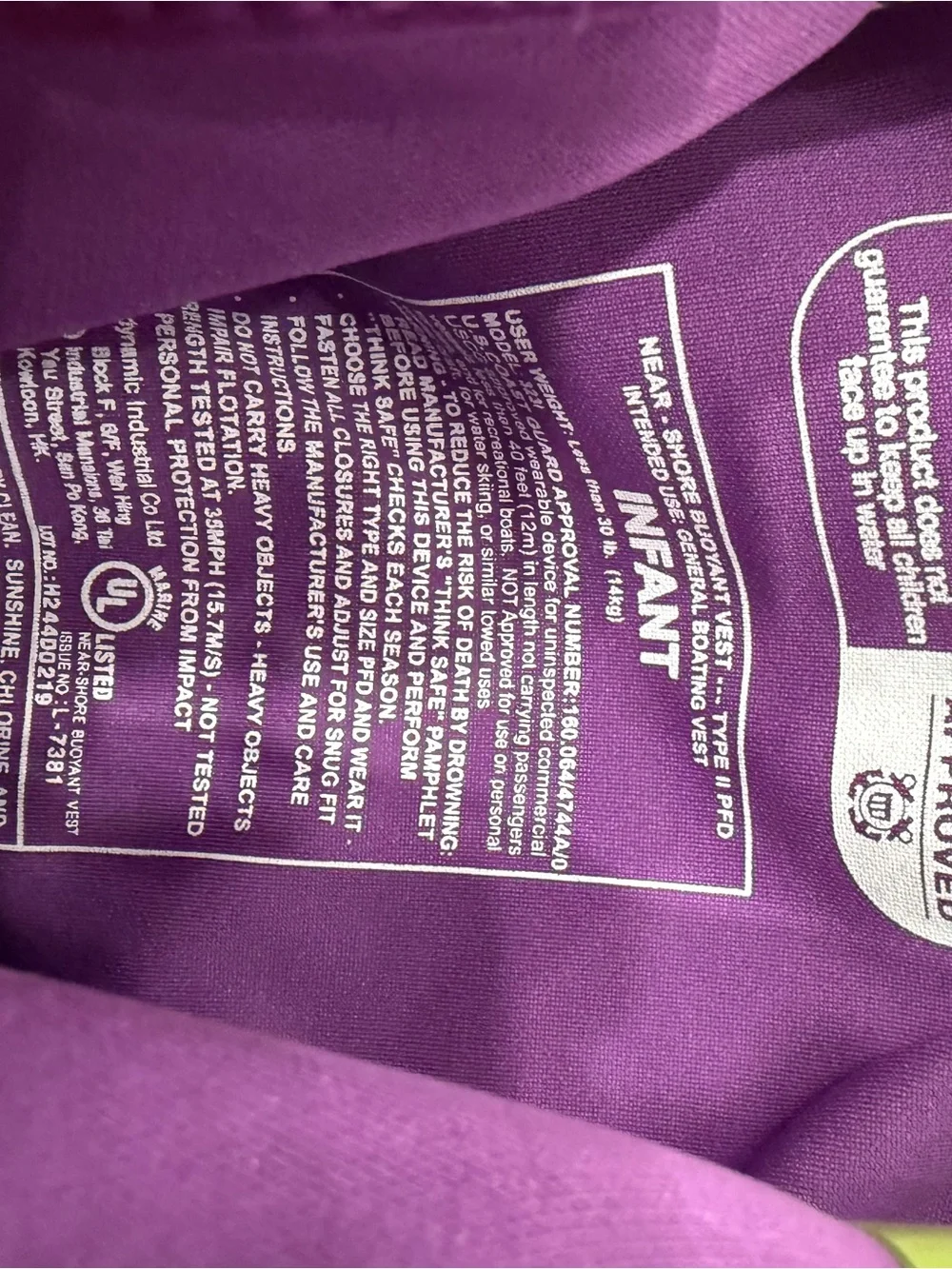Speedo Coast Guard Type II Pink and Purple Monster Kids Swim Vest <30lbs